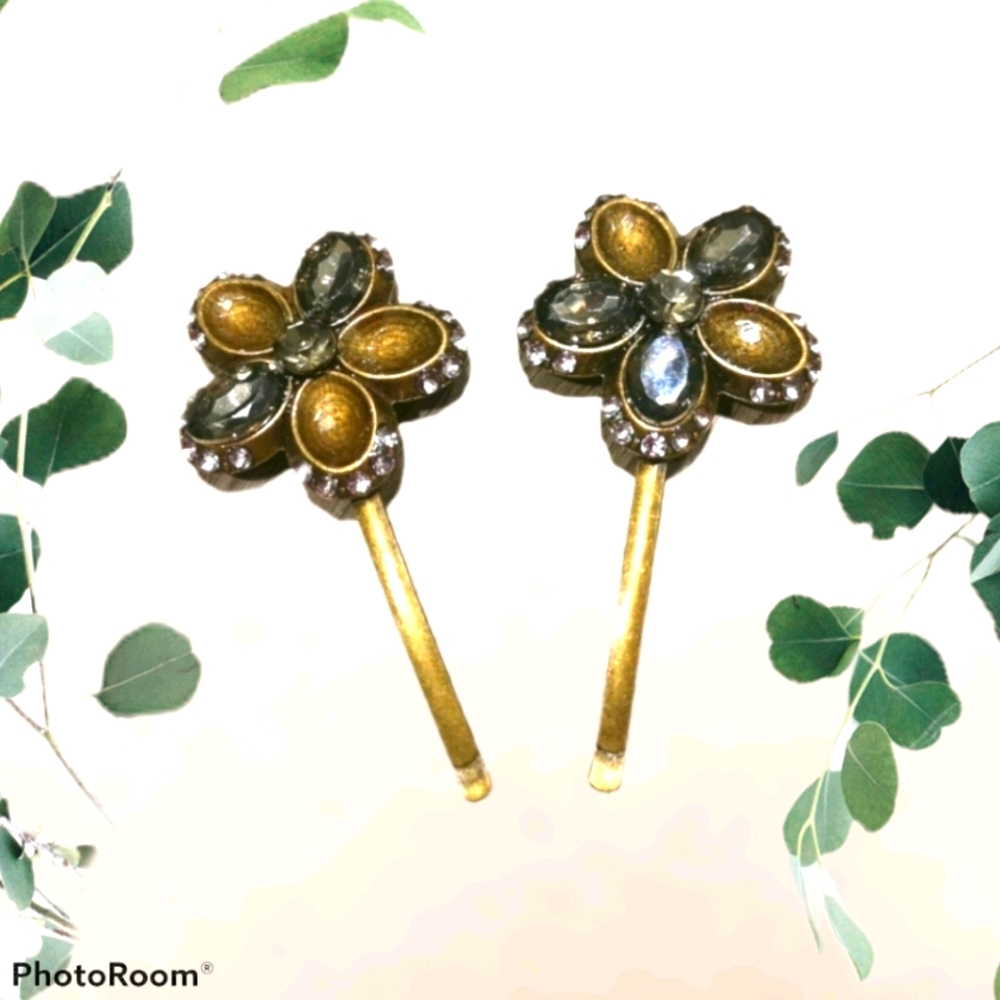 Antique vintage style Flower Bobby Pins